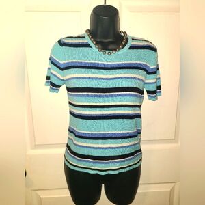 Croft and barrow knit blue short sleeve top